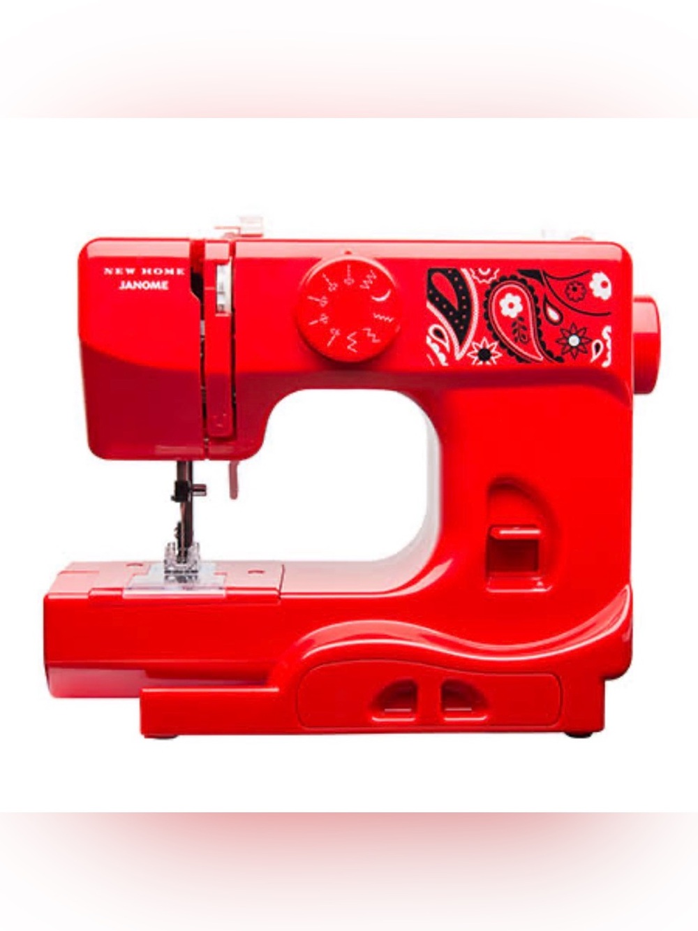Janome 525B Bandana Blush Sewing Machine W/Power Supply, Foot Pedal, Extras RARE